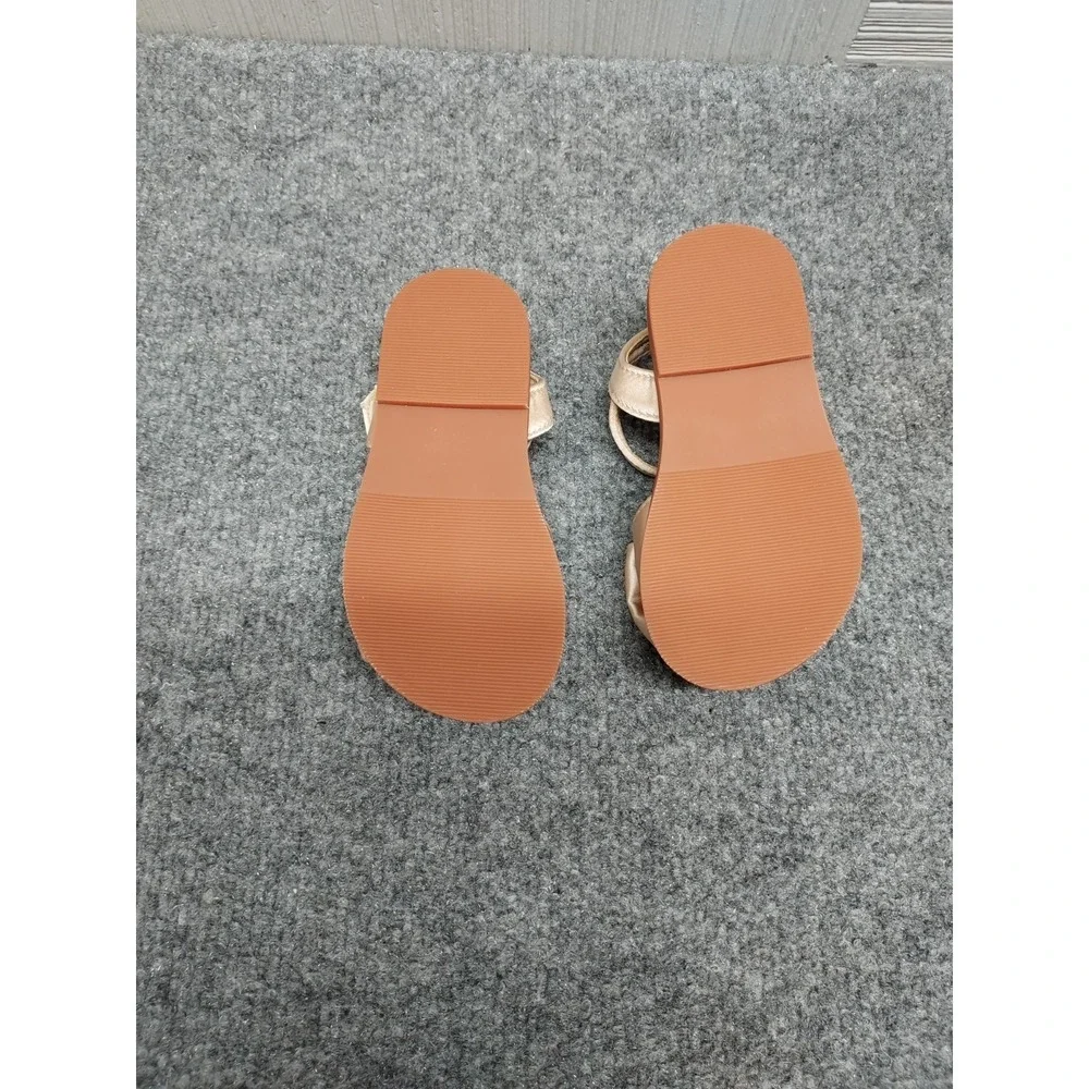 Felix‎ & Flora Toddler Sandals 6 Beige Bow Straps Open Toe Lightweight Outdoor